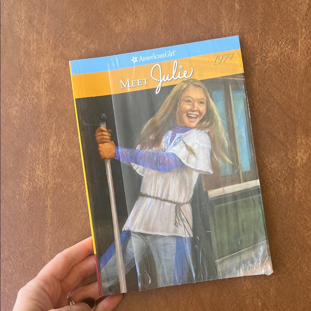 American Girl Meet Julie Book with Blue and Yellow Cover